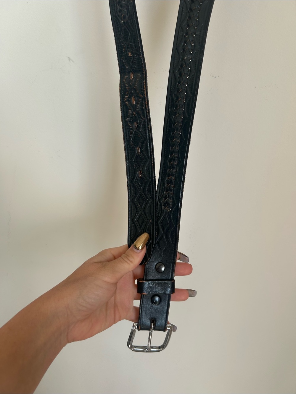 Black Braided Leather Belt - Classic Women’s Accessory